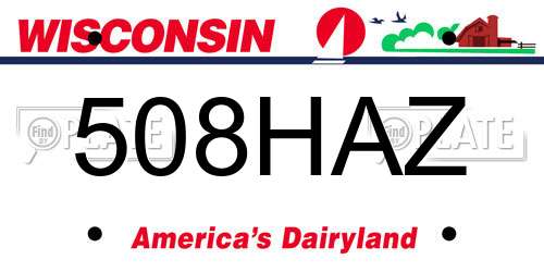 508HAZ Wisconsin License Plate