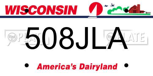 508JLA Wisconsin License Plate