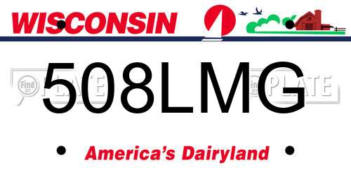 508LMG Wisconsin License Plate