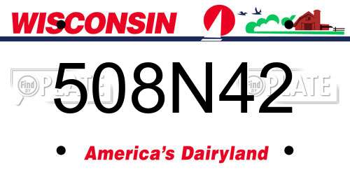 508N42 Wisconsin License Plate