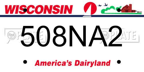 508NA2 Wisconsin License Plate