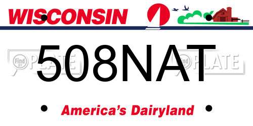 508NAT Wisconsin License Plate