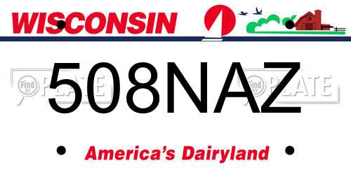508NAZ Wisconsin License Plate