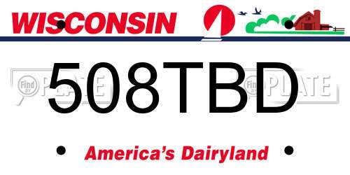 508TBD Wisconsin License Plate