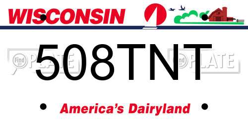 508TNT Wisconsin License Plate