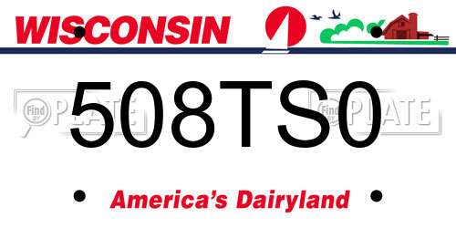 508TS0 Wisconsin License Plate