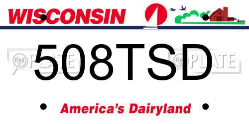 508TSD Wisconsin License Plate
