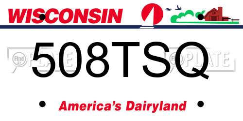 508TSQ Wisconsin License Plate