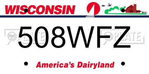 508WFZ Wisconsin License Plate
