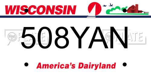 508YAN Wisconsin License Plate
