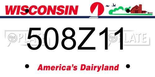 508Z11 Wisconsin License Plate