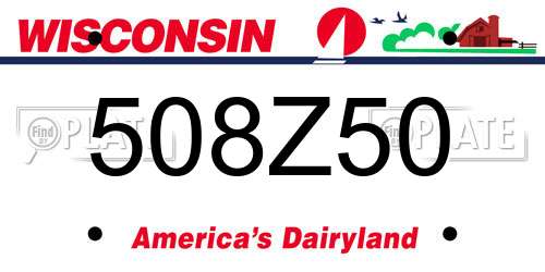 508Z50 Wisconsin License Plate