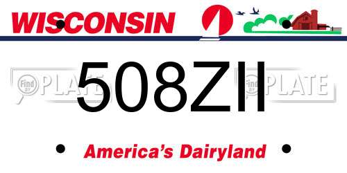 508ZII Wisconsin License Plate