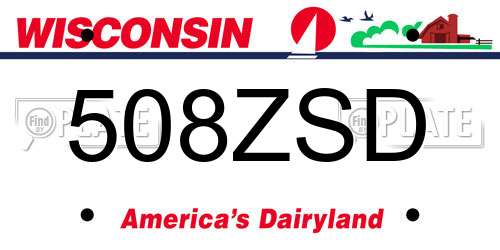 508ZSD Wisconsin License Plate