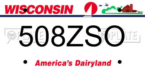 508ZSO Wisconsin License Plate