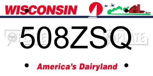 508ZSQ Wisconsin License Plate