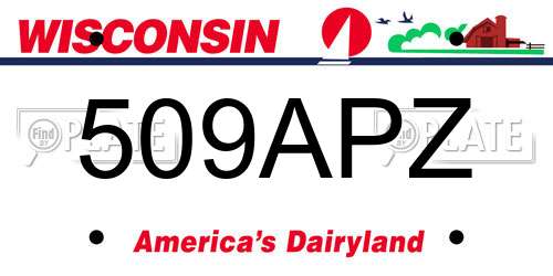 509APZ Wisconsin License Plate
