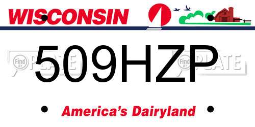 509HZP Wisconsin License Plate