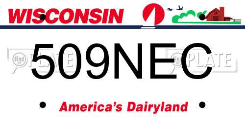 509NEC Wisconsin License Plate