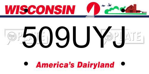 509UYJ Wisconsin License Plate