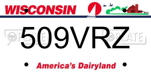 509VRZ Wisconsin License Plate
