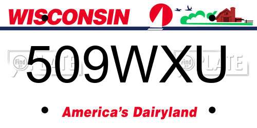 509WXU Wisconsin License Plate
