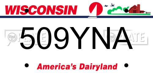 509YNA Wisconsin License Plate