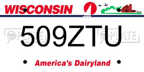 509ZTU Wisconsin License Plate
