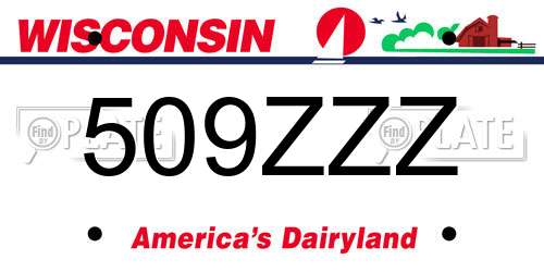 509ZZZ Wisconsin License Plate