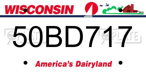50BD717 Wisconsin License Plate