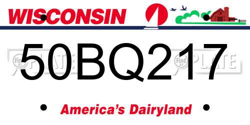 50BQ217 Wisconsin License Plate
