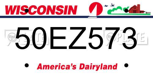 50EZ573 Wisconsin License Plate