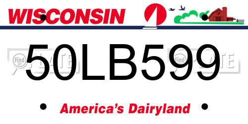 50LB599 Wisconsin License Plate