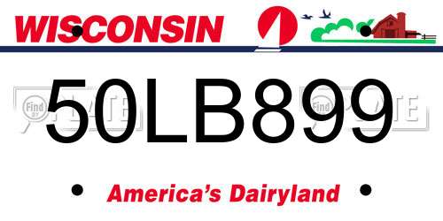 50LB899 Wisconsin License Plate