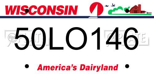 50LO146 Wisconsin License Plate