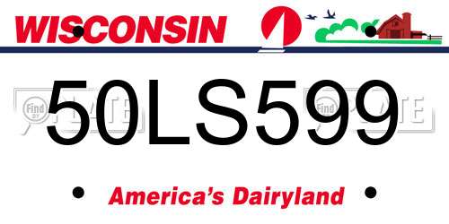 50LS599 Wisconsin License Plate