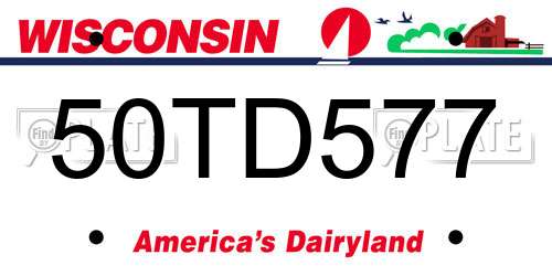 50TD577 Wisconsin License Plate