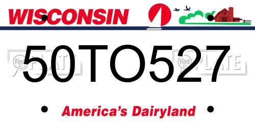 50TO527 Wisconsin License Plate