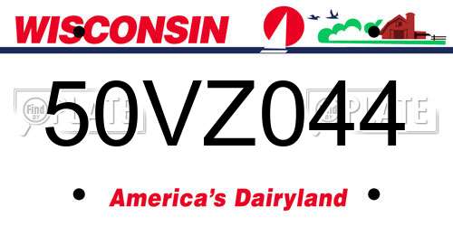 50VZ044 Wisconsin License Plate