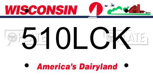 510LCK Wisconsin License Plate
