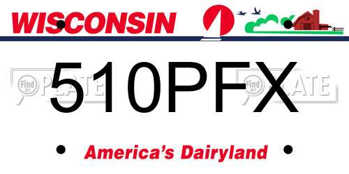 510PFX Wisconsin License Plate