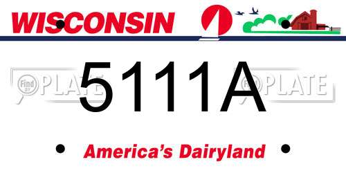 5111A Wisconsin License Plate