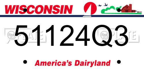 51124Q3 Wisconsin License Plate