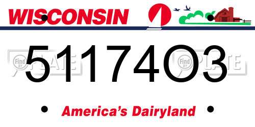 51174O3 Wisconsin License Plate