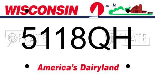 5118QH Wisconsin License Plate