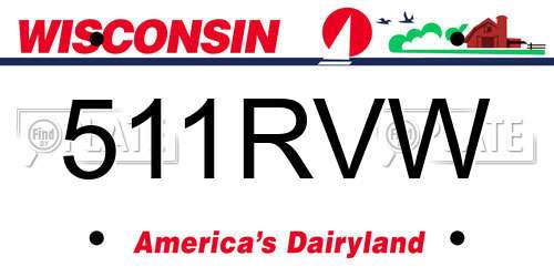 511RVW Wisconsin License Plate