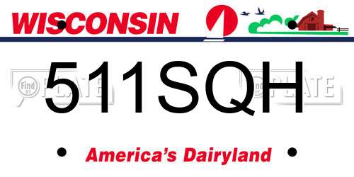511SQH Wisconsin License Plate