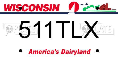 511TLX Wisconsin License Plate