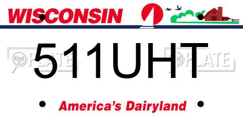 511UHT Wisconsin License Plate