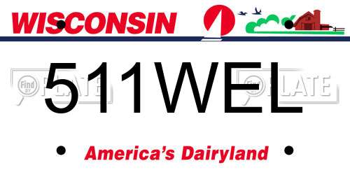511WEL Wisconsin License Plate